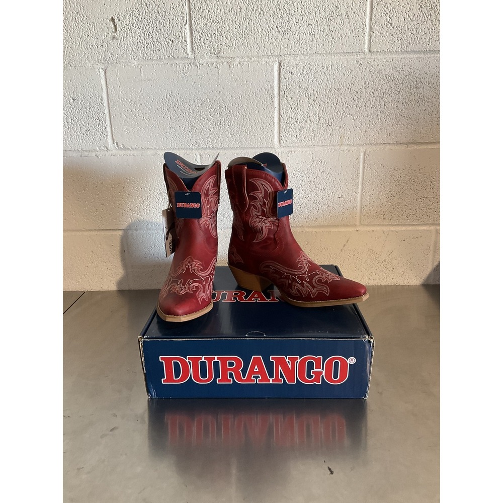 Durango Shyloh Pony Western Boot Womens 10 Crimson Red Leather Snip Toe